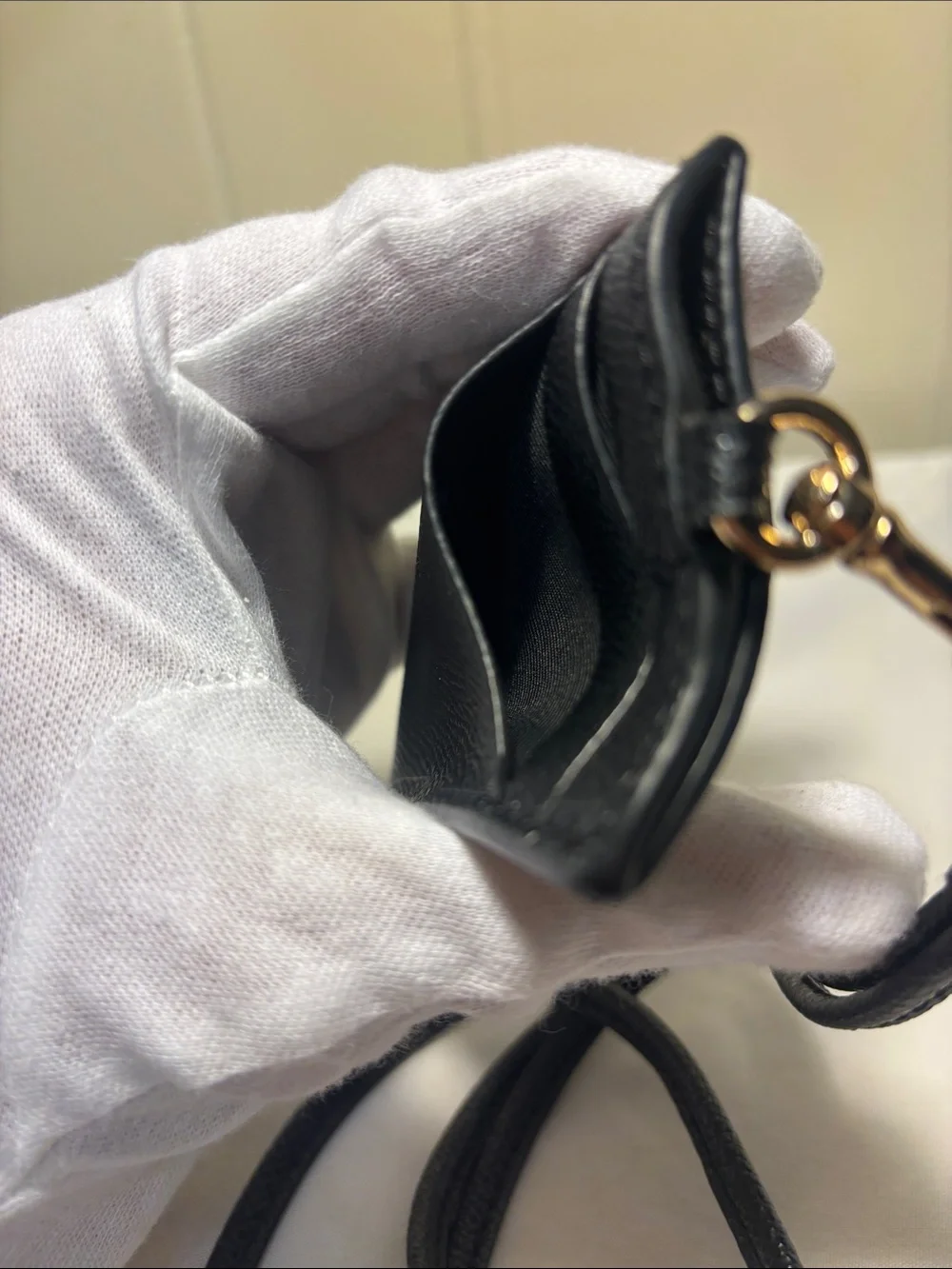 🏷️ NWT Coach ID Lanyard Badge Holder in Crossgrain Leather Black Gold